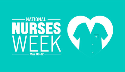 6th to 12th May is National nurses week background template with nurse dress. Medical and health care concept. Celebrated annually in United States. Thank you nurses or honour of the nurses. - obrazy, fototapety, plakaty