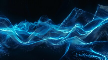Dynamic Blue Particle Waves in Digital Space