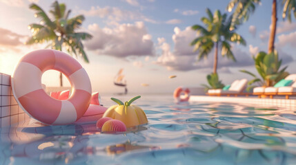 Dreamy Pastel Paradise for Summer Holidays