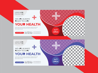 Medical facebook cover design template.