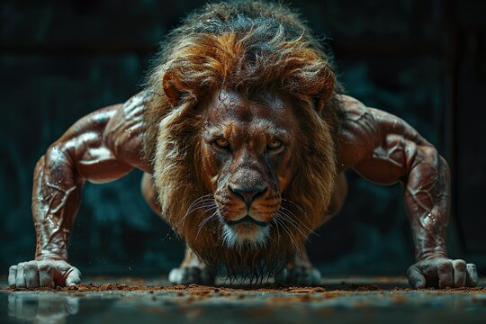 Lion Man Working Out