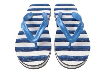 A pair of blue and white flip flops. Perfect for summer vacation concepts
