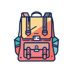 Backpack flat icon design, vector illustration on white background