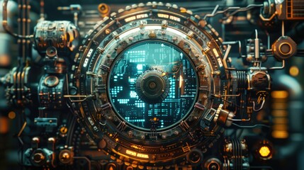 Detailed view of a clock inside a building, suitable for time-related concepts and architectural themes