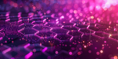 Vibrant Technology Network Background with Glowing Pink and Purple Hues