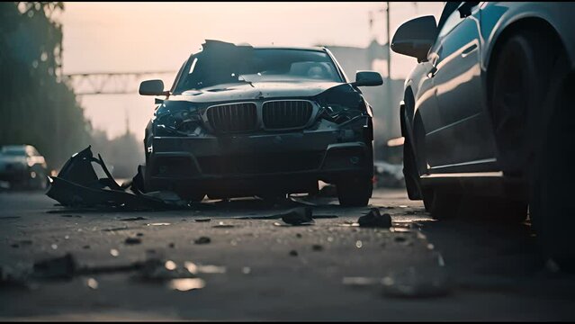 Car crash road accident. 