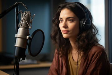 Generative AI technology picture at the radiostation online fm show program