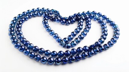 Obraz premium Heart made of blue glass beads, perfect for Valentine's Day or love-themed designs