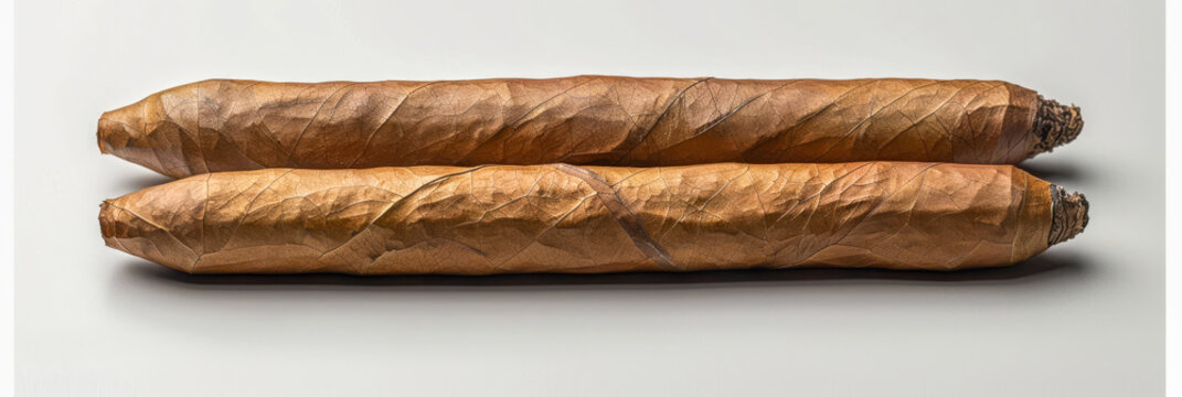 Premium Hand-Rolled Cigars on a White Background
