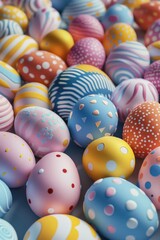 Fototapeta na wymiar Colorful painted eggs on a table, perfect for Easter projects