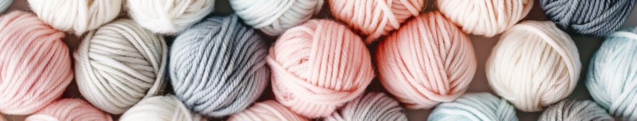 Rows of yarn skeins - Powered by Adobe