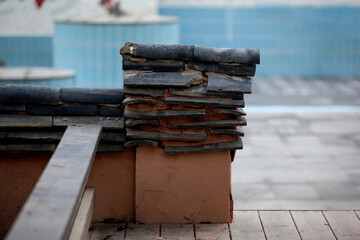 View of the tiled wall-roof
