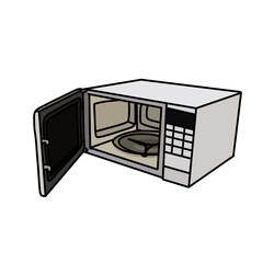 microwave with door open