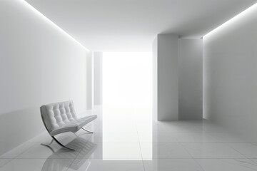 white chair in a white room
