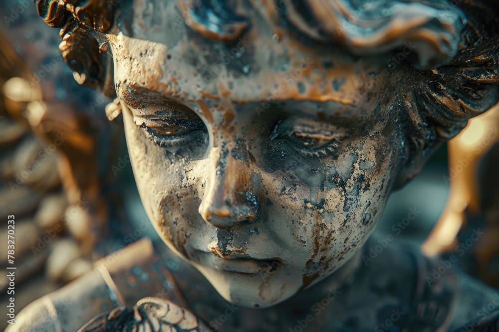 Poster Detailed shot of a child statue, suitable for various design projects