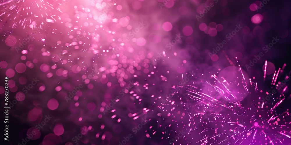 Canvas Prints Vibrant pink fireworks lighting up the night sky, perfect for festive celebrations or background use