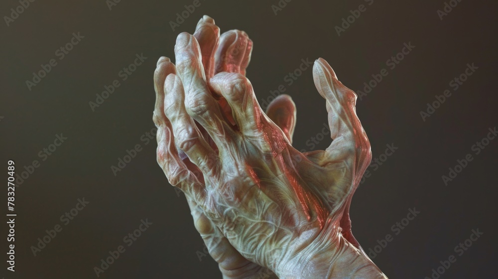 Poster close up of hands with white paint, versatile for various concepts