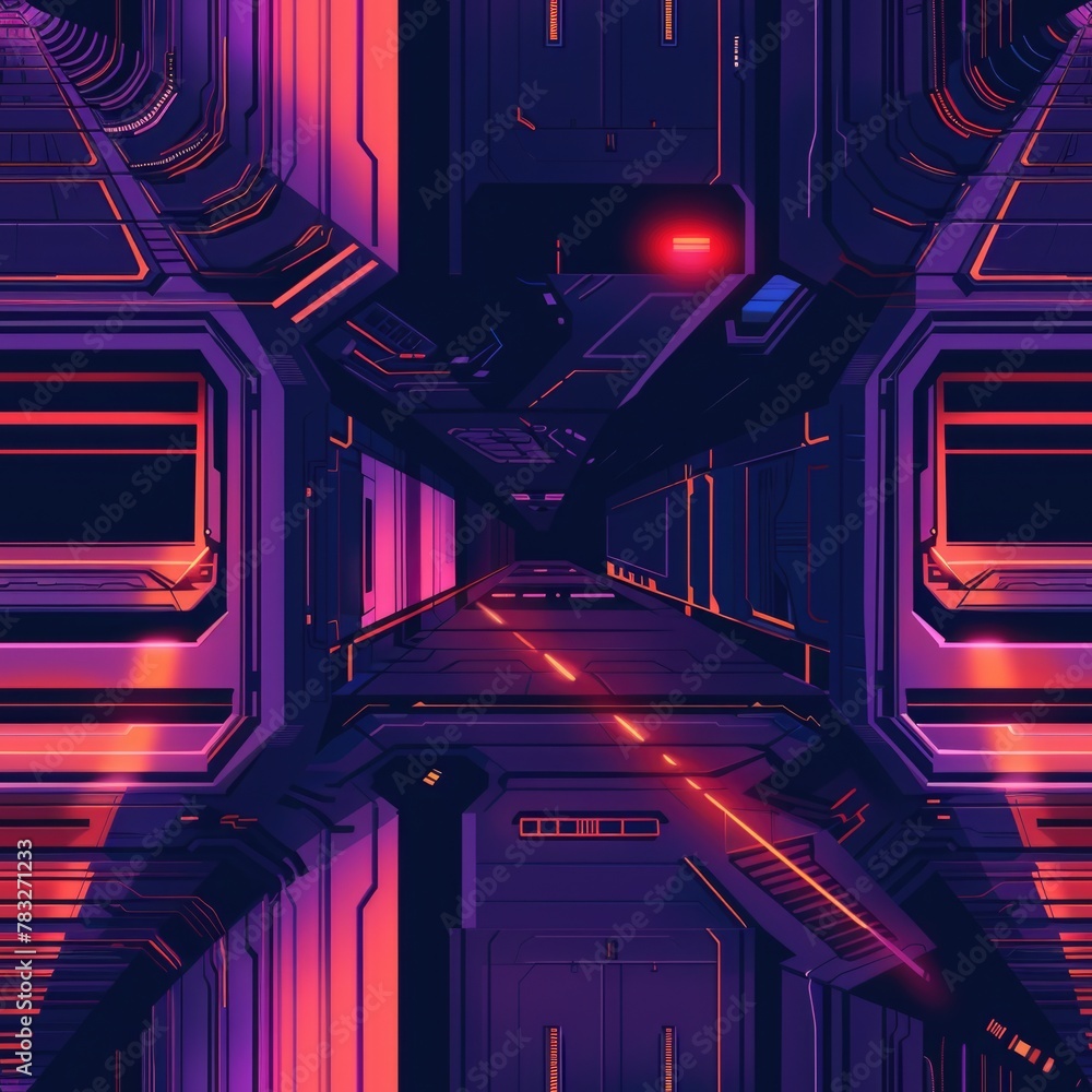 Poster a futuristic sci-fi artwork of a spaceship. suitable for science fiction themes