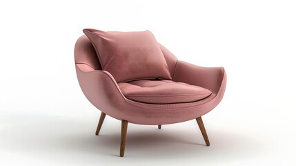 Minimalist sofa chair, sleek design, isolated on white, high-quality image, clear lighting.