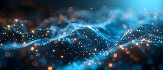 Quantum Data Streams: The Pulse of Tomorrow. Concept Futuristic Technology, Quantum Computing, Big Data Analytics, Data Visualization, Artificial Intelligence