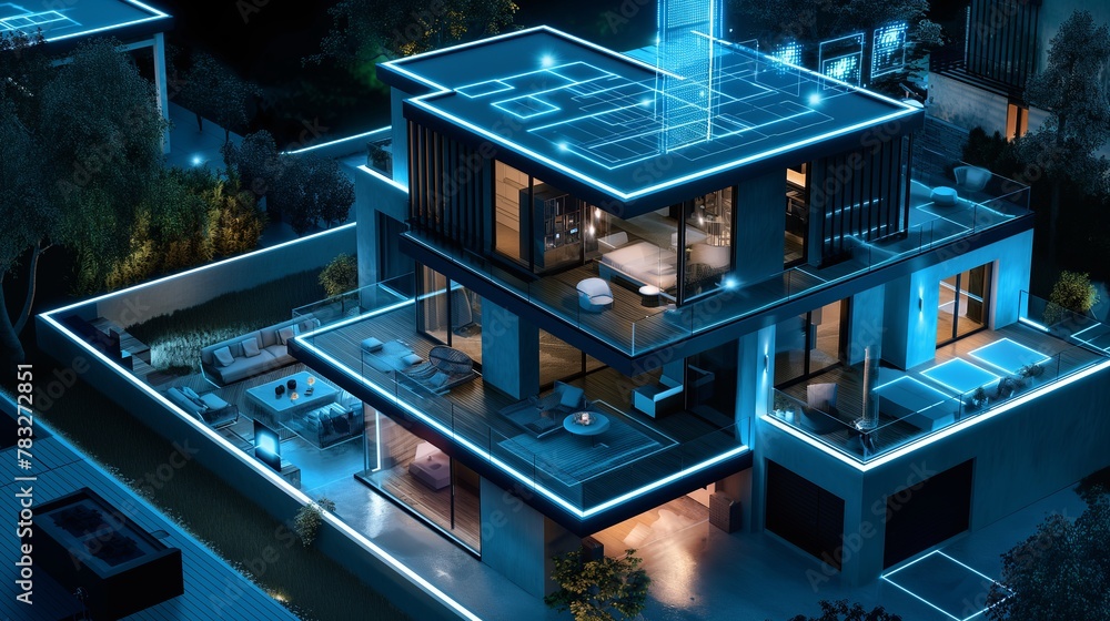 Aufkleber a smart home environment with interconnected iot devices