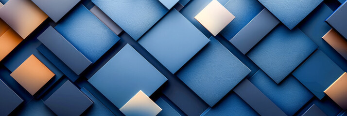 Abstract Geometric Background in Blue Tones with Light Accents