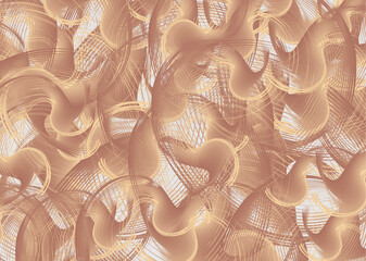Brown-gray-golden twirled shapes for textiles or prints. Futuristic liquid background for business concepts, tiles, interior solutions, covers, backgrounds or textures, scrapbooking, wallpaper, cards
