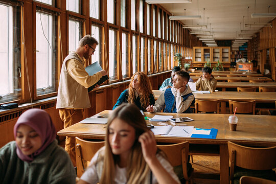 Students taking exam