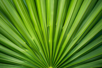 Obraz premium Symmetry in Green: Palm Leaf Pattern
