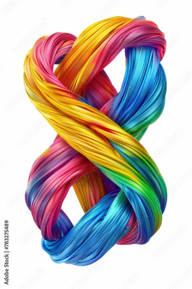 Poster Multicolored knot on a plain white background. Suitable for various design projects
