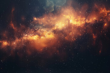 Fototapeta na wymiar Fiery Cosmic Panorama