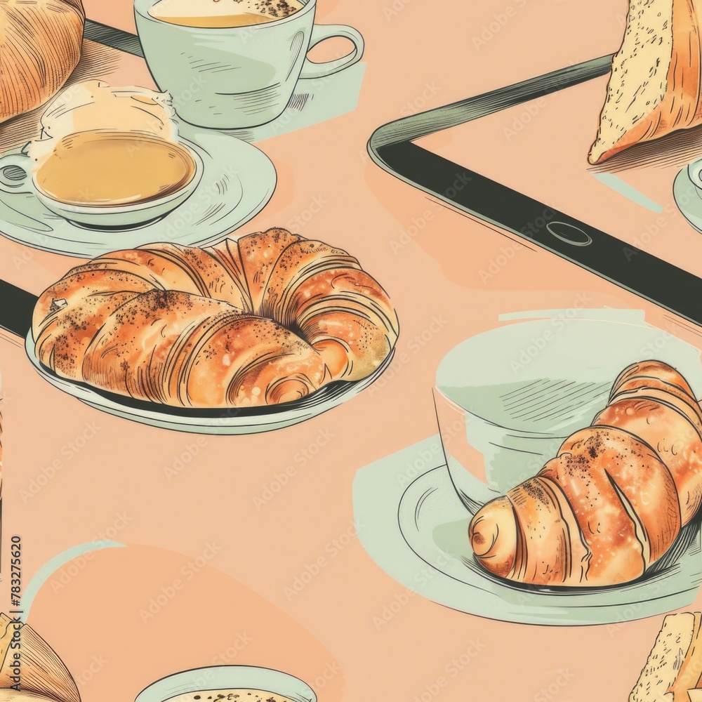 Aufkleber assortment of food items displayed on a table, suitable for culinary concepts