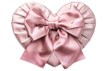 A simple pink bow on a clean white background. Perfect for gift wrapping or crafts - obrazy, fototapety, plakaty
