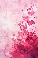 Colorful hearts on a soft pink backdrop, perfect for Valentine's Day designs