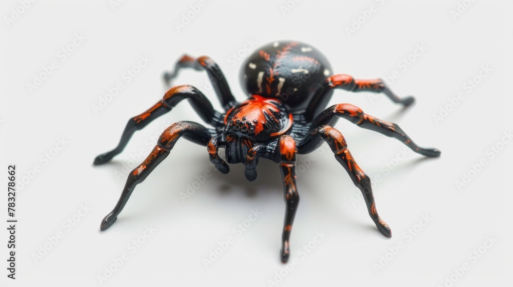 Poster detailed close-up of a spider on a white background. suitable for science or nature projects