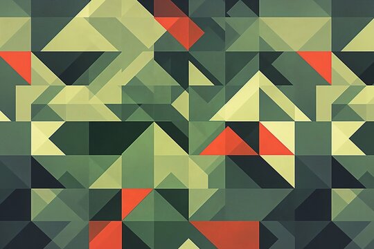 Abstract geometric pattern with military colors, suitable for backgrounds or concepts on strategy and precision.