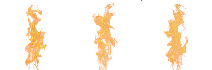 Orange Flames Fire Graphic Element Isolated on Transparent Background, Design and Visual Effects