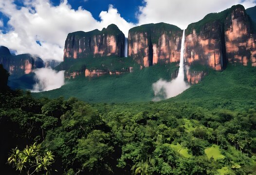 A view of the Angel Falls in South America