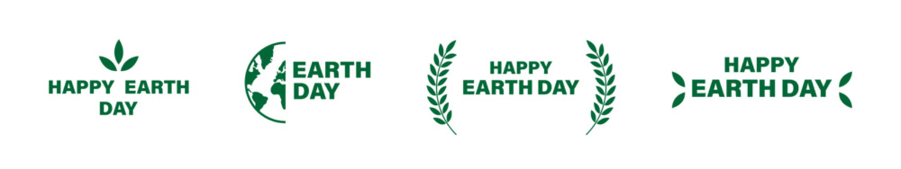 Earth day icons. Earth day planet banner icons set. Vector
