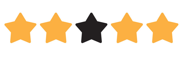 Stars collection. Star vector icons. Golden and Black set of Stars, isolated on transparent background. Star icon. Stars in modern simple flat style. Vector