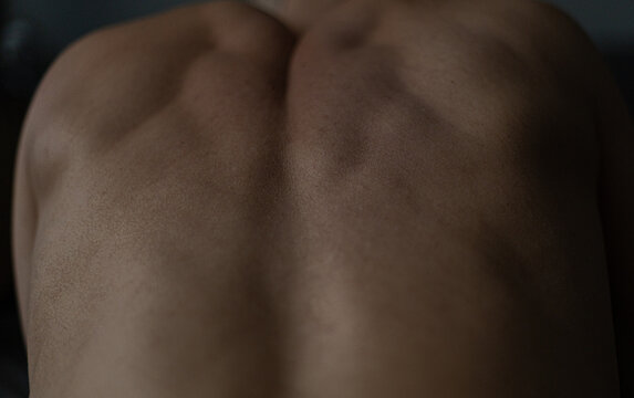 Naked Strong Male Back 