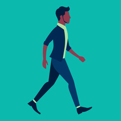 a business man walking illustration 