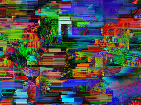 Vivid expressive colorful futuristic patterned  background.