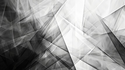 A grayscale abstract composition with intersecting lines and shapes