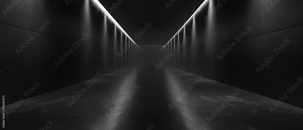 Aufkleber abstract black anthracite gray 3d room texture for product presentation concept with metallic panels