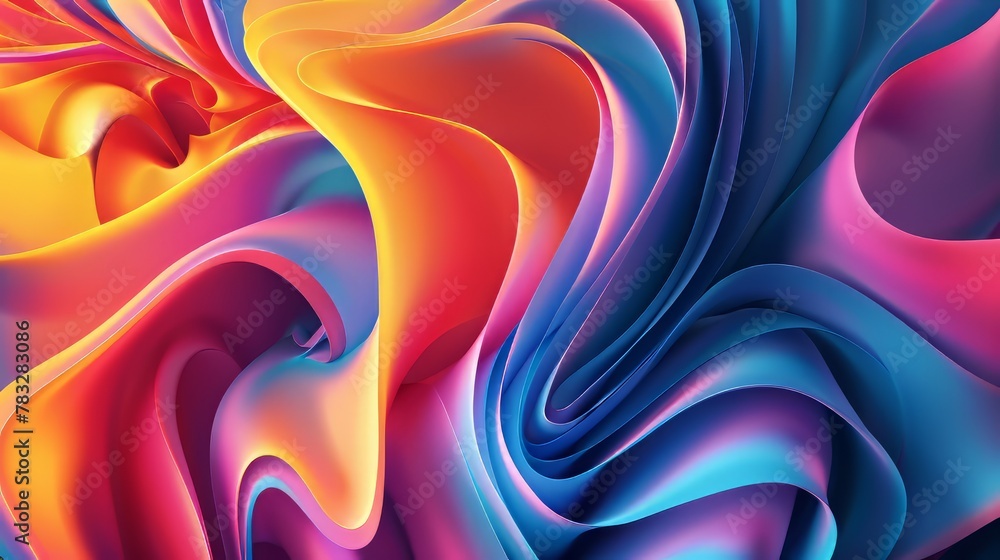 Aufkleber abstract 3d background with vibrant colors and dynamic shapes