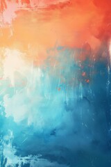Abstract painting of blue and orange colors