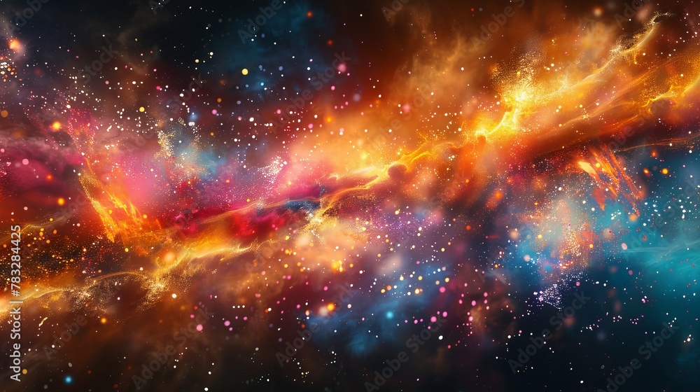 Poster dynamic dispersion effect creating a sense of energy and excitement