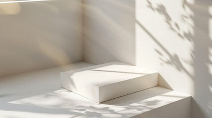 A white box with shadow patterns