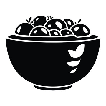 black bowl of berries clip art preview